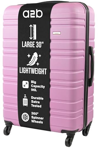 A2B Valise rigide avec roulettes – Bagage rigide qualité certifiée roues et poignées, Fondant rose, L, Valise