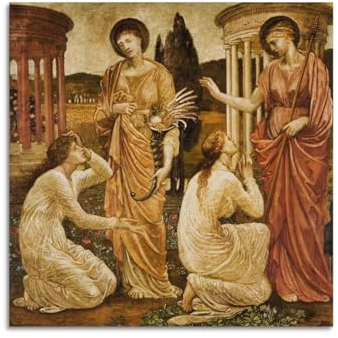 ADovz Poster Psyche at The Shrines of Juno and Ceres (1881) von Edward Burne-Jones Geschenke, Leinwandbild, Wandkunst, dekorativer Bilddruck, modernes Dekor, 40 x 40 cm