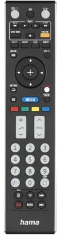 Hama Universalfernbedienung für Sony TVs (Infrarot, lernfähig, leuchtende Tasten, smarte Taste, Easy Mode Funktion, ergonomische Haupttasten, 10m Reichweite) schwarz