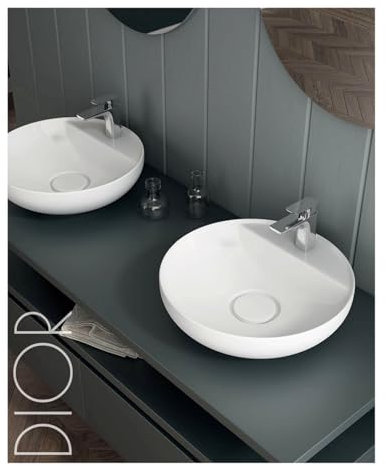 Vasque à poser céramique rond DIOR Diam.42 cm blanc brillant - LPP