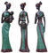 Amosfun 3stücke Teiliges Afrikanische Frauen Figuren Aus Resin Elegante Skulpturen Für Tisch Dekoration Kreative Ornamente Für Wohnzimmer Und Büro Grün