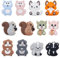 SUNNYCLUE 12 PCS 6 STYLES Perles de Silicone Animales en Vrac Perles Focales en Silicone Mignon Dessin Animé Écureuil Animaux en Caoutchouc Animal Gros Caoutchouc Doux Perle D'Espacement Lâche pour Po