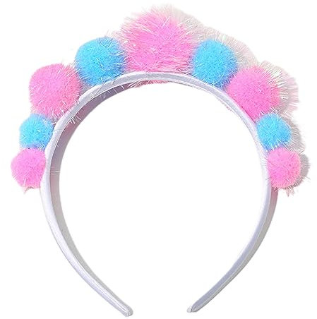 Bunte Lametta-Plüsch-Bommel-Stirnbänder, flauschiger Haarreif für Geburtstagsparty