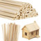 Partideal Lot de 120 bâtons en bois de balsa, 3 x 3 x 300 mm, chevilles en bois naturel, bandes carrées en bois brut pour loisirs créatifs, modélisme, décoration en bois