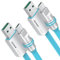 Hichain Pack of 2 USB A to USB C Charger Cable Blue 6.5 ft, Fast Charging 100W USB C Chubby Cable Waterproof Data Sync Type C Cord for Samsung Galaxy iPhone 15 Pixel PS5 WH-ACB6.5-2P