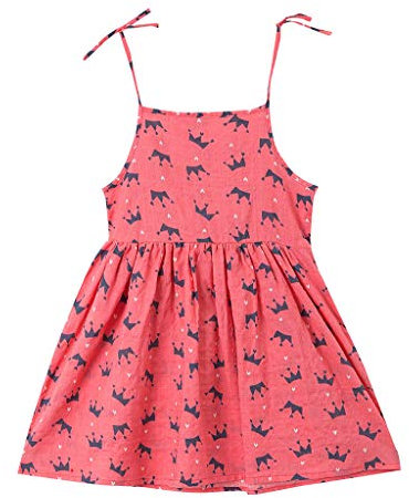 FGUUTYM Der Zopf Kinder Baby Mädchen Print Prinzessin Trägerkleid Sommerkleid Sommer Baby Mädchen (Red, 110)