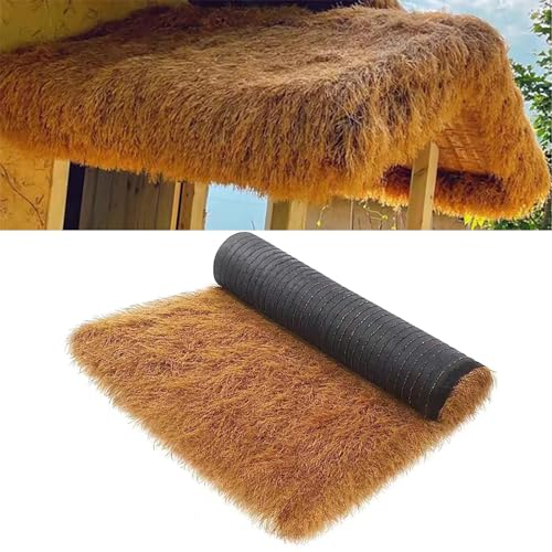 Rollos De Paja Artificial, Techo De Paja Sintética, Tiki Bar, Techo De Paja, Fiesta Hawaiana En La Playa, Decoración De Valla De Jardín Y Decoración De Bar(Size:1.6x3.2ft(0.5x1m))