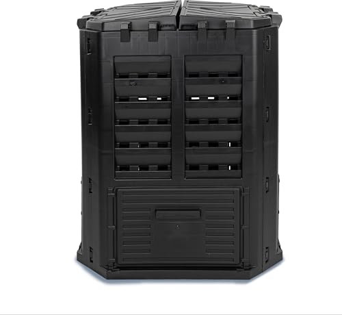 TM Dealz® 300l Premium Thermokomposter Kunststoff - [GERUCHSDÄMMENDER KOMPOSTER Garten] - inkl. Schutznetz - hochwertiger Komposter Schnellkomposter wetterfest - einfache Montage/Robustes Material