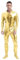 iEFiEL Herren Overall Metallic Ganzkörperanzug Langarm Body Silber Kostüm Sportlich Bodysuit Einteiler Gymnastikanzug Gold M