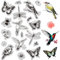 craspire Transparente Vogelstempel Realistische Vögel Schmetterlinge Bienen Blumen Libellen Pflanzen Fliegende Insekten Exemplar Vintage Hintergrund Poststempel Silikonstempelsiegel