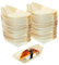 aghoer 100 Pièces Bol en Bois, Coupelle Bois, Coupelles en Bambou Bateau, Barquette Frite, Bols à Finger Food, 8 × 5 cm