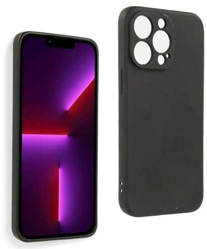 REY Cover in Gel TPU Nera per iPhone 13 PRO 6.1, Ultra Sottile 0,33 mm, Morbido Flessibile, Custodia Silicone