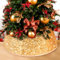 SilverChry Jupe de Sapin de Noël avec Paillettes Rouges 60×40cm - Cache Pied et Collier pour Arbre de Noël - Décoration Or
