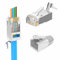 LEENUE Connecteur rj45 Cat7 Pass Through Lot de 10, Plaque or Prise rj45 Cat7 Cat6a, 10 Gbit/S 600 MHz, POE Fiche RJ45 Pour Câble de Pose Blindé Avec Enfile et Protection Anti-Torsion