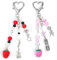 FdcLixuvol 2 Stück Y2K Schlüsselanhänger Cute Strawberry Anhänger Gitarre Schlüsselanhänger Ästhetische Erdbeere Zubehör für Handy Damen Mädchen Geldbörse Kamera