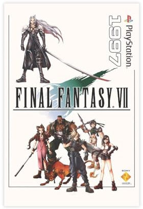 biegzc Final Fantasy 7 (FFVII) Video-Leinwand-Poster, Schlafzimmerdekoration, Landschaft, Büro, Raumdekoration, Geschenk, 20 x 30 cm