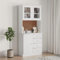 ShGaxin Aparador Alto Alta Madera Maciza de Pino Blanco 77x35x165 cm, Aparadores para Salon, Aparador Entrada Recibidor, Aparador Cocina, Vitrinas para Salon, Muebles Auxiliares 3187772