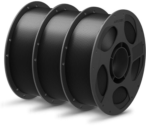ANYCUBIC Refill PLA Plus und Spool Kit, PLA+ Filament 1.75mm, Hohe Zähigkeit und Präzision, RFID 3D Drucker Filament für Intelligentes Drucken, 3KG Schwarz