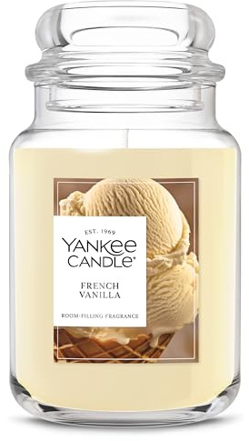Yankee Candle French Vanilla Scented Candle, 22oz Large Jar with up to 150 Hour Burn Time, Giftable