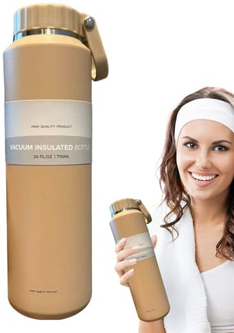 Bouteille d'eau isolée, bouteille d'eau isolée - Tasse en acier inoxydable à l'épreuve - Bouteille créative portable à 24 oz pour la randonnée pour l'école de voyage Camping Cycling Sports Activités d