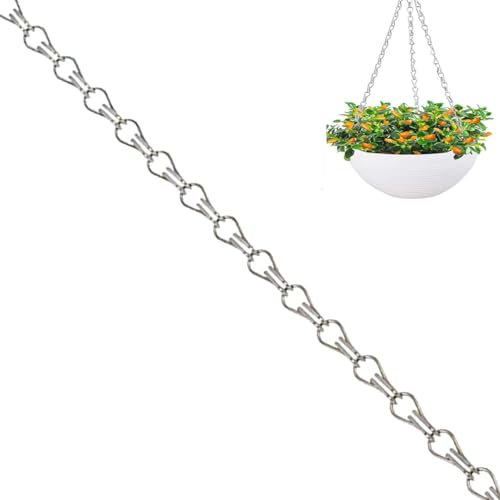 D.A.Y. Republic 14 Heavy Duty Metal Hanging Basket Replacement Chain - Weatherproof, Strong Flower Pot Chains For Hanging Planter Basket (14 Replacement Metal Chain)