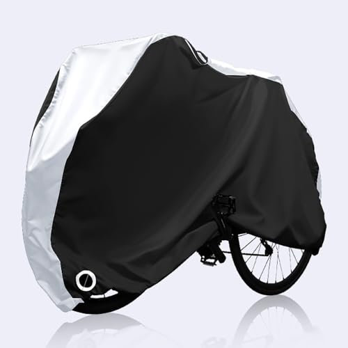 LNZKX Fahrradhaube für Cube AMS, Sonne Regen Windschutz Atmungsaktiv Mehrere Größen Fahrrad-Regenschutzhaube,BlackSilver-L(190 * 65 * 100cm)