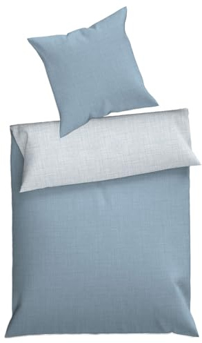 Dyckhoff Uni, Bettwäsche Set, 155x220, 100% Baumwolle, Oeko-Tex, blau | 2-teilig, mit 80x80 Kissenbezug, hochwertiges Renforcé, zertifizierte Qualität, langlebig