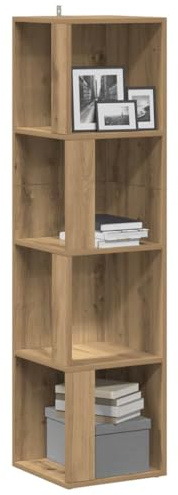 Teenpull Eckregal Artisan-Eiche 33x33x132 cm, Holzwerkstoff, Standregal mit viel Stauraum, platzsparend für Wohnzimmer, Schlafzimmer, Büro