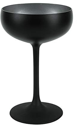 Stölzle Lausitz Elements Sektschalen Schwarz/Silber 6er-Set 230 ml – Stilvolle Gläser ideal für Sekt & Champagner – Elegante Sektgläser aus bleifreiem Kristallglas – Spülmaschinengeeignet & stoßfest