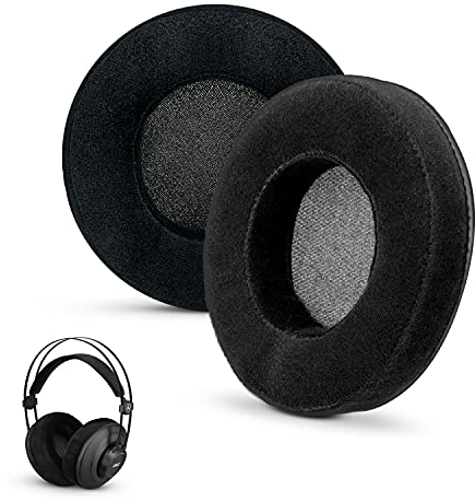 Brainwavz ROUND Replacement Memory Foam Earpads - Suitable For Many Other Large Over The Ear Headphones - Sennheiser, AKG, HifiMan, ATH, Philips, Fostex, Sony (Black-Velour)
