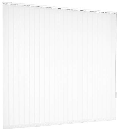 Lamellenvorhang Vertikaljalousie Weiß Lamellen Fenster Rollo Breite 100 bis 250 cm Länge 150 bis 250 cm Vorhang Flächenvorhang Schiebevorhang Streifenvorhang Blickdicht halbtransparent (190 x 245 cm)