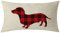 NIDITW Sister Vintage Schwarz und Rot Buffalo Checkers Plaids Dackel Lendenwirbelsäule Baumwolle Leinen Dekorative Wurfkissen Kissenbezug für Sofa Couch Outdoor rechteckig 30,5 x 50,8 cm