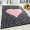 SIMPEX KinderTeppich, Herz-Design, Teppich Rosa, 120 cm Rund, Teppich für Kinder, Teppich Kinderzimmer