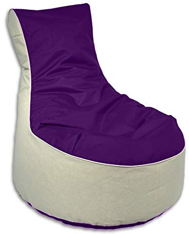Beauty.Scouts Kinzler Sitzsack mit Hocker Leon Indoor und Outdoor geeignet zweifarbig Entspannungssack Liegesack Sitzkissen Liegekissen Farbe Brombeere