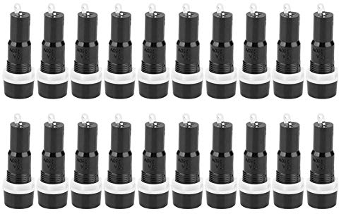 Sicherungshalter, 5 x 20 mm Sicherungen Verschiedene Sicherungsgehäuse Schwarzes Sicherungsschutzgehäuse Hochwertiger Hochleistungskunststoff und Metall 20-tlg