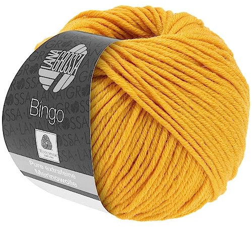 LANA GROSSA Bingo | Extrafeine Merinowolle waschmaschinenfest und filzfrei | Handstrickgarn aus 100% Schurwolle (Merino extrafein) | 50g Wolle zum Stricken & Häkeln | 80m Garn FB 729