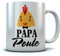 Tasse Papa Cadeau Fête des Pères Idee Cadeau Papa Futur Papa Poule Papa Mug 11 Oz. Blanc