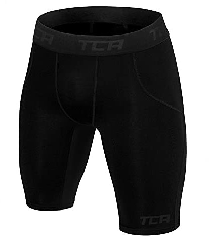 TCA Boys' SuperThermal Compression Base Layer Thermal Under Shorts - Black Stealth, 6-8 Years