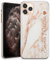 TULLUN Personalisierte Handyhülle für iPhone 12 Pro Max - Klare Hartplastik Benutzerdefinierte Rose Gold Marmor V2 Marble Buchstabe Initialen Name Text - Name & Herz