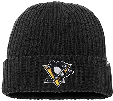 Fanatics - NHL Pittsburgh Penguins Core Cuffed Knit Beanie - Schwarz Farbe Schwarz, Größe One Size