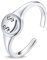 Qings Smiley Verstellbarer Öffnungsring 925er Sterling Silber Symbolring Damen Herrenringe