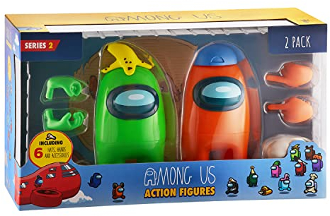 Among Us Crewmate Actionfiguren Serie 2 (grün und orange), 2 Stück