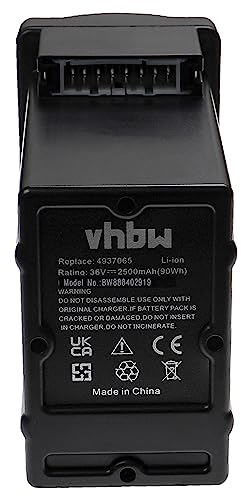 vhbw Akku kompatibel mit Wolf Garten Li-Ion Power 37, Li-Ion Power 40 Rasenmäher (2500mAh, 36V, Li-Ion)