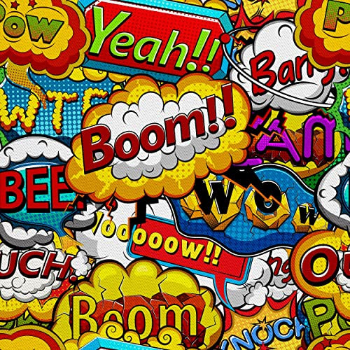 HEKO PANELS Stoff Oxford Wasserdichte Meterware Canvas-Stoff Polyester Stoff Zum Nähen Nähstoffe Möbelstoffe Dekostoffe Wasserabweisend Blickdicht Kinder Comics Bunt 1 Meter 155 x 100 cm, DX462