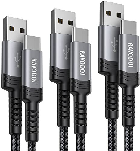 USB C Charger Cable,[2x1M+2M/3Pack] USB to USB C Fast Charge Cable Nylon Braided Type C Fast Charging Cord for Samsung Galaxy S22 S21 S20 Fe S10E S9 S8,A13 A53 A52 A12 A21 A51 A71,Sony Xperia XZ