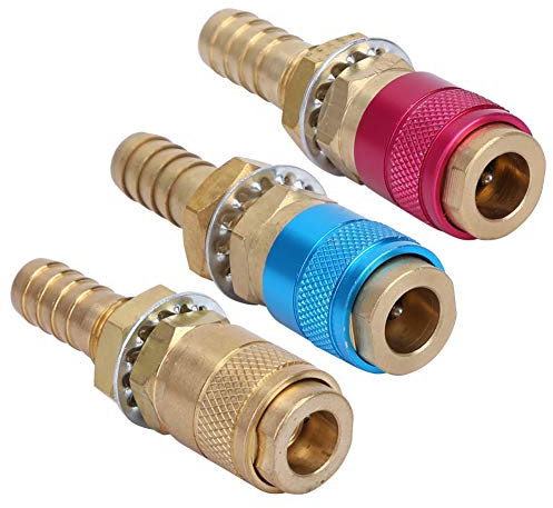 3 Pièces Adaptateur de Gaz M10 Raccords à Connexion Rapide Argon, Connecteur de Tuyau de Raccord pour Torche de Soudage TIG