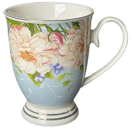 electromax 6 Piece Teacup and Gift Set - Vintage Serving Set for 6, with Bone China Tea Cup/Mug 300ml Strong Lightweight Set. (Multi Ross)