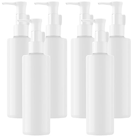 BPZXL 6 pièces 250ml Bianco flacons vides en Plastique, Flacon Vide Pompe Cosmétique Bouteilles pour Savon Gel Huile Essentielle Lotion Cosmétique
