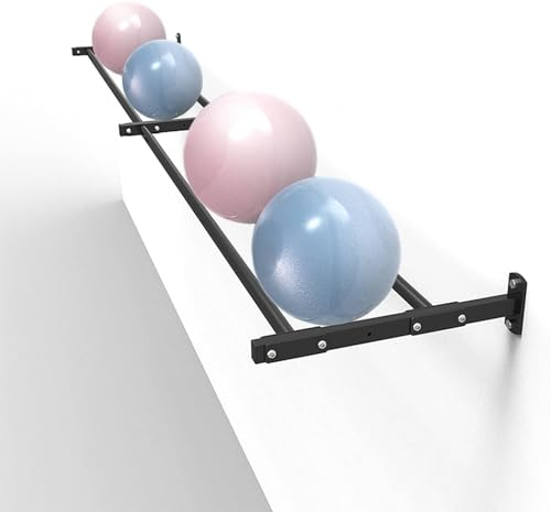 HACSYP Gymnastikballhalter, Wandmontage-Stabilitätsball-Aufbewahrungsregal, Yoga-Ballregal-Ständer-Display, for Yoga-Studio/Fitnessstudio/Zuhause, platzsparend