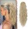 FESHFEN Pferdeschwanz Haarteil mit Kordelzug, 45 cm Wellen Zopf Pferdeschwanz Verlängerung Aschblond Haare Extension Synthetik Lang Wellig Haarverlängerung Ponytail für Damen Frauen